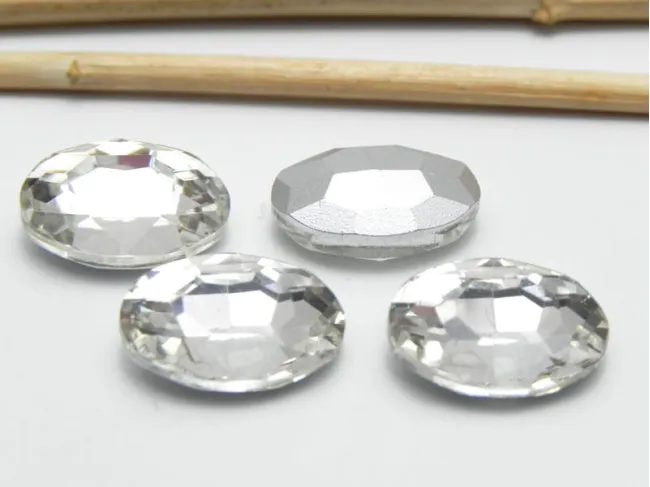 Cabochon din sticla oval 14x10mm crystal (1buc)