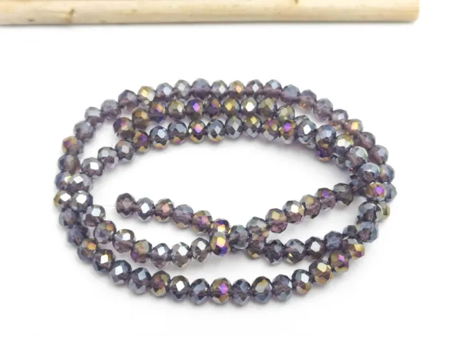 Margele cristal rondel fatetat 4x3mm indigo AB (sirag)