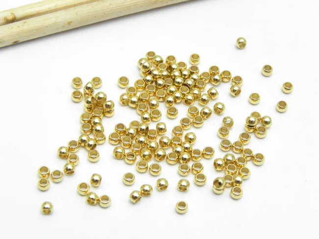 Margele otel inoxidabil 2.5x1.5mm placat cu aur 18K (1buc)