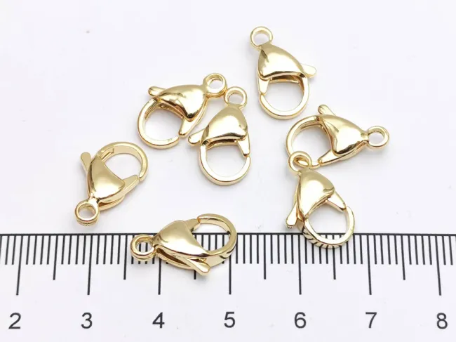 Inchizatoare carabina otel inoxidabil placat cu aur 24K - 15x9mm