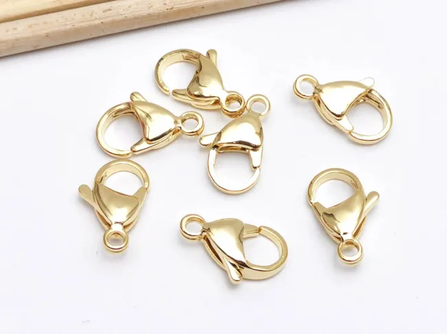 Inchizatoare carabina otel inoxidabil placat cu aur 24K - 15x9mm