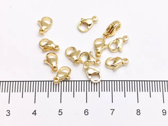 Inchizatoare carabina otel inoxidabil 304 placat cu aur 24K - 9x6mm