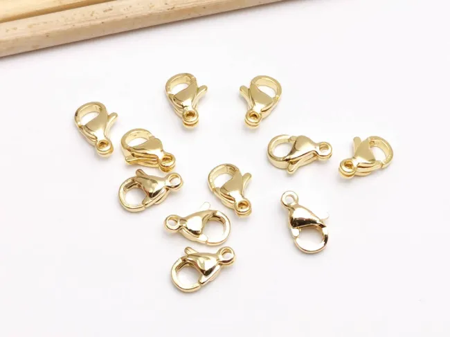 Inchizatoare carabina otel inoxidabil 304 placat cu aur 24K - 9x6mm