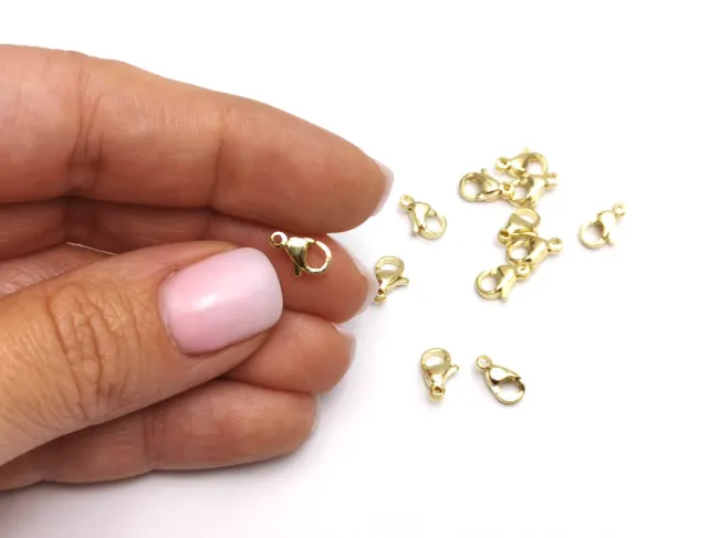 Inchizatoare carabina otel inoxidabil 304 placat cu aur 24K - 9x6mm