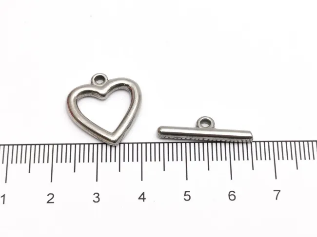 Inchizatoare toggle otel inoxidabil inima 18.5x17mm