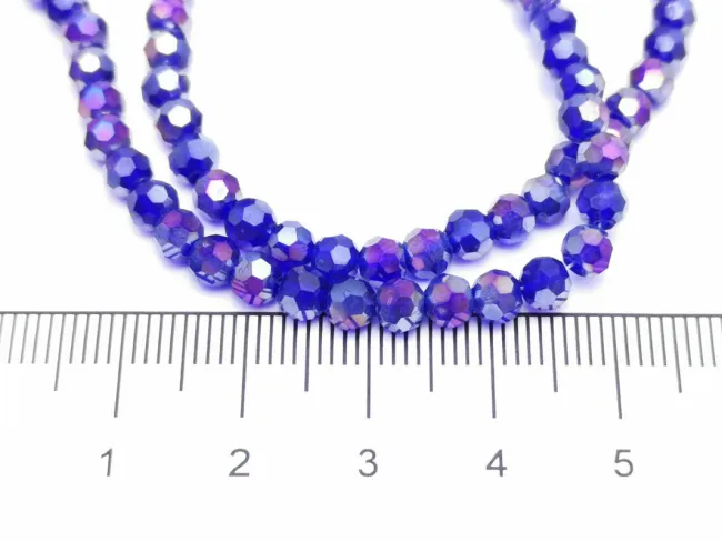 Margele cristal rotund fatetat 4mm blue AB (sirag)