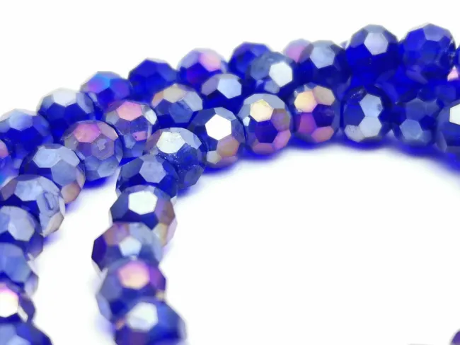 Margele cristal rotund fatetat 4mm blue AB (sirag)
