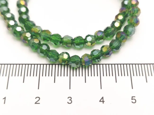 Margele cristal rotund fatetat 4mm verde AB (sirag)