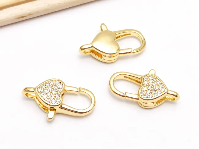 Inchizatoare cubic zirconia 20x13mm placata cu aur 18K (1buc)
