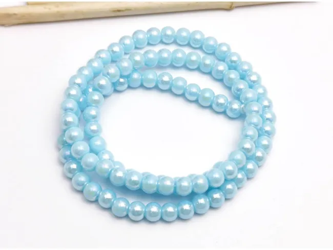 Margele sticla 4mm sky blue perlat (sirag)