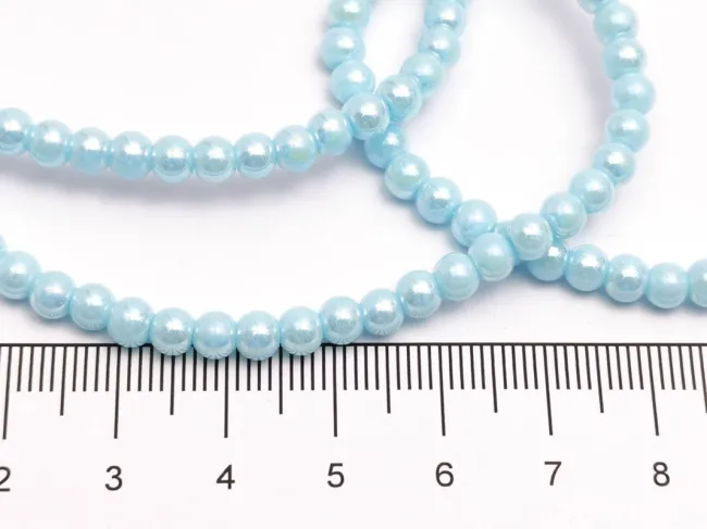 Margele sticla 4mm sky blue perlat (sirag)