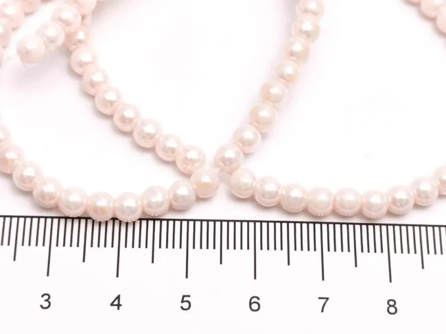 Margele sticla 4mm rozaliu perlat (sirag)
