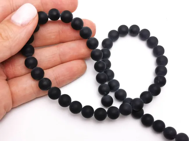 Sirag agate negru mat 8mm
