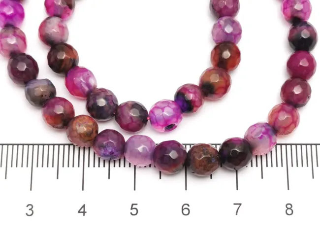 Sirag agate crackle fatetat 6mm mov fucsia