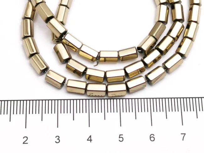 Sirag hematit tub fatetat 6x4mm auriu patinat