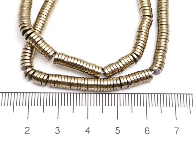 Sirag hematit rondele 4x1mm auriu patinat