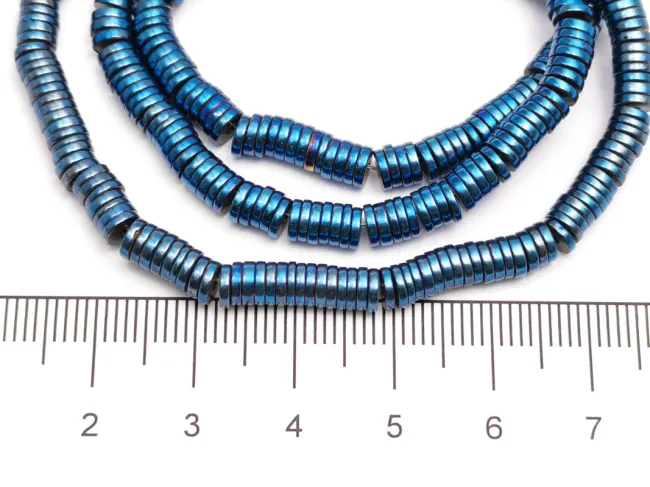 Sirag hematit rondele 4x1mm albastru