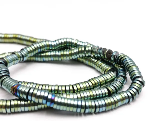 Sirag hematit rondele 4x1mm iris verde