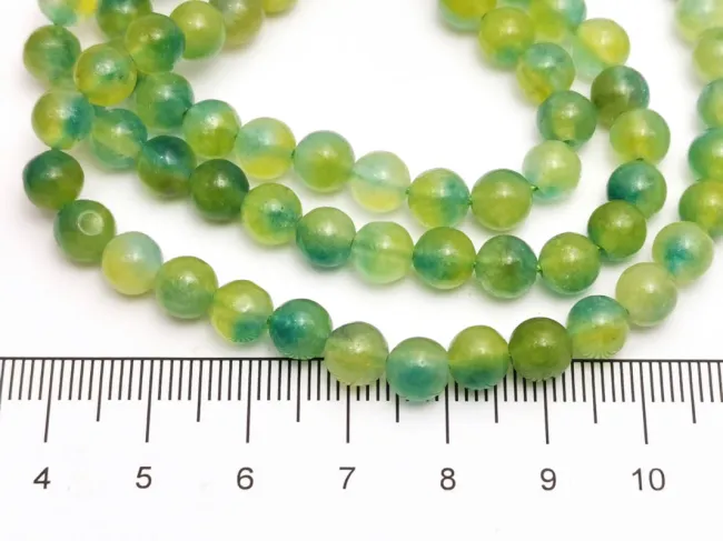 Sirag jad sfere 6mm mix verde albastru