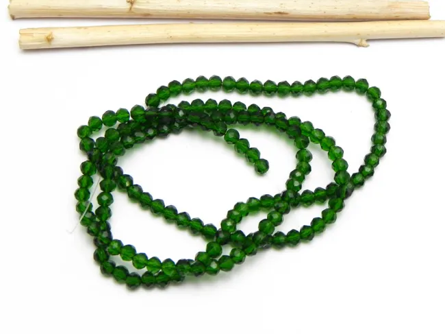 Margele cristal rondel 2.5x2mm verde inchis (sirag)