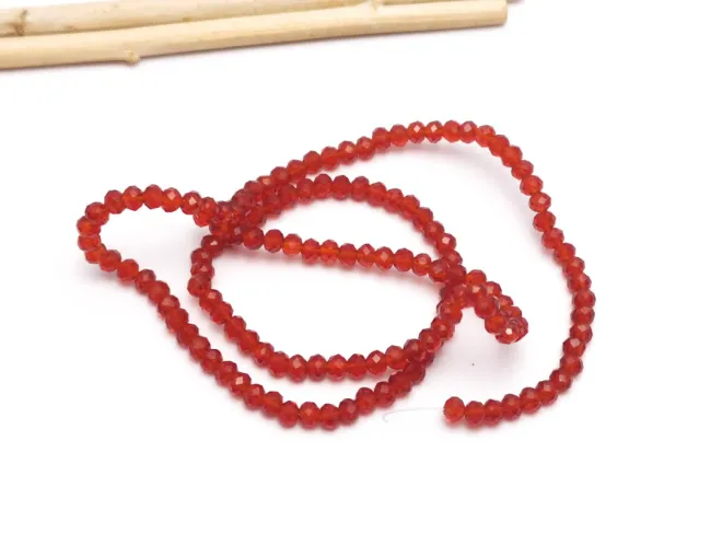 Margele cristal rondel 3x2mm rosu inchis (sirag)