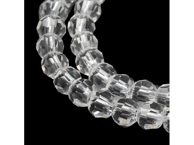 Margele cristal rotund fatetat 3~3.5mm transparent (sirag)