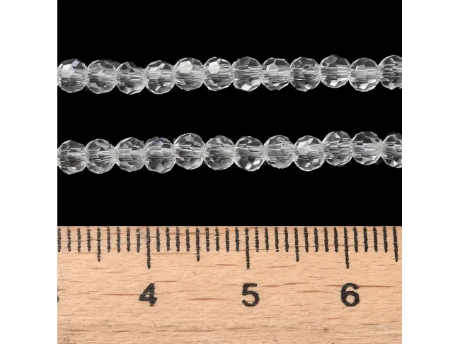 Margele cristal rotund fatetat 3~3.5mm transparent (sirag)