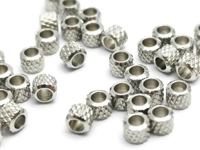 Margele otel inoxidabil cu striatii 3x2.5mm (1buc)
