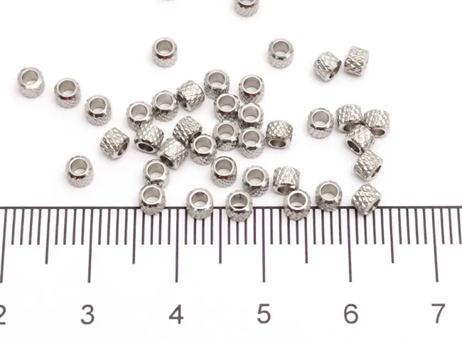 Margele otel inoxidabil cu striatii 3x2.5mm (1buc)