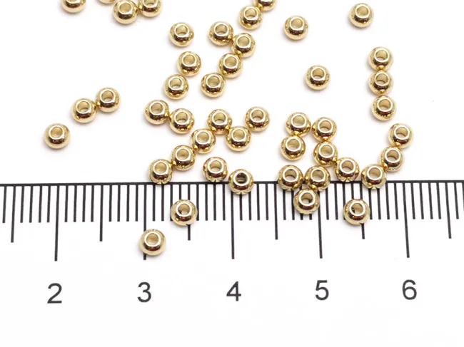 Margele otel inoxidabil 2.8x1.8mm placat cu aur 18K (1buc)