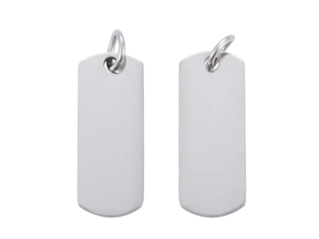 Charm otel inoxidabil placuta dreptunghi 20x8x1mm