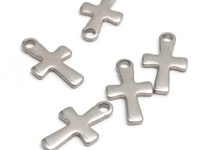 Charm otel inoxidabil cruce 12x7x1mm