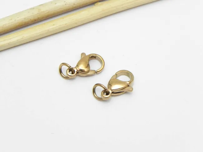 Inchizatoare carabina otel inoxidabil 304 rose gold placat IP cu za 11x7mm