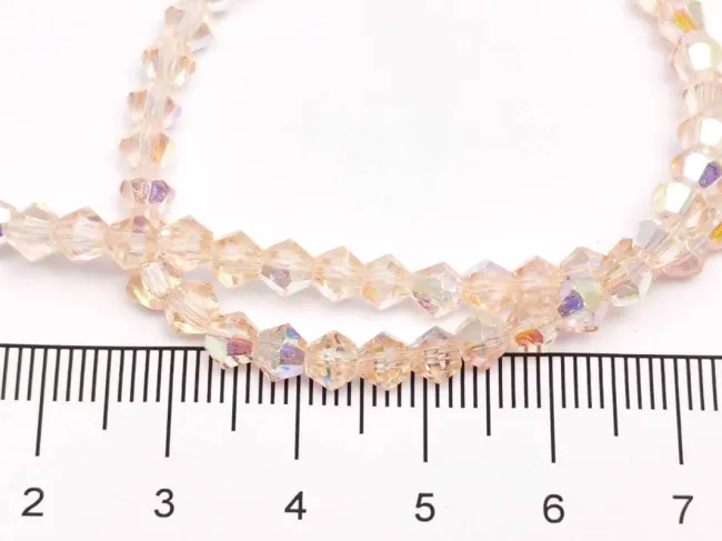 Margele cristal biconic electroplacat 4mm roz caisa AB (sirag)