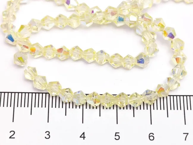 Margele cristal biconic electroplacat 4mm galben lamaie  AB (sirag)