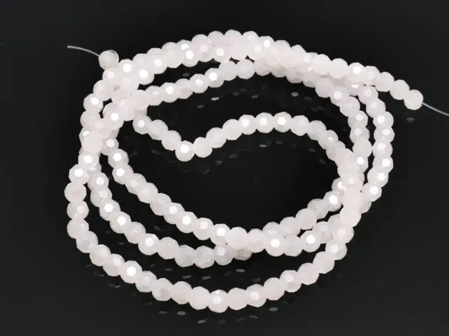 Margele cristal rotund 3mm alb opal lustered (sirag)