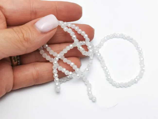 Margele cristal rotund 3mm alb opal lustered (sirag)