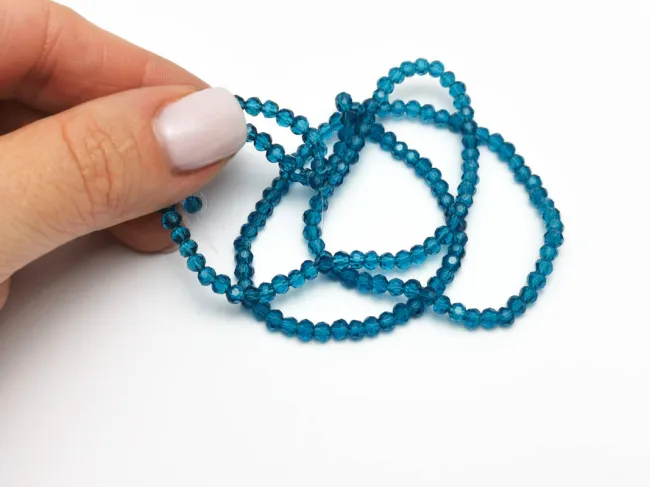 Margele cristal rotund fatetat 3~3.5mm marin (sirag)