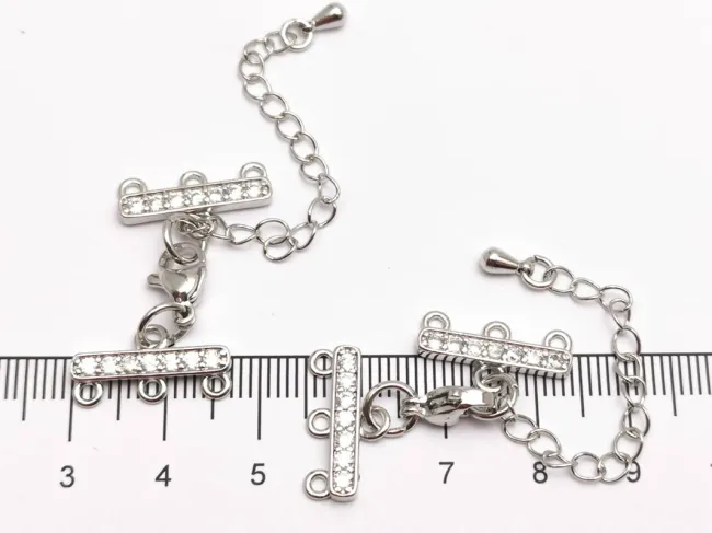 Inchizatoare cubic zirconia multisir placat cu rodiu (1buc)