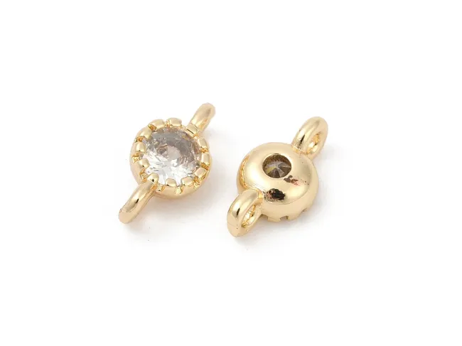 Link cubic zirconia auriu 9x5mm transparent