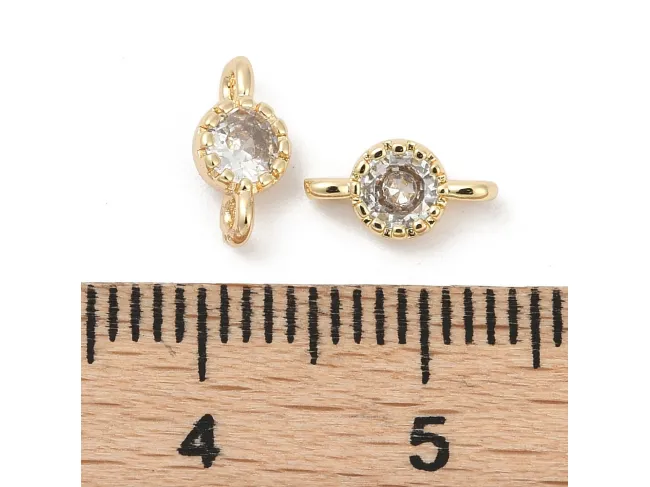 Link cubic zirconia auriu 9x5mm transparent