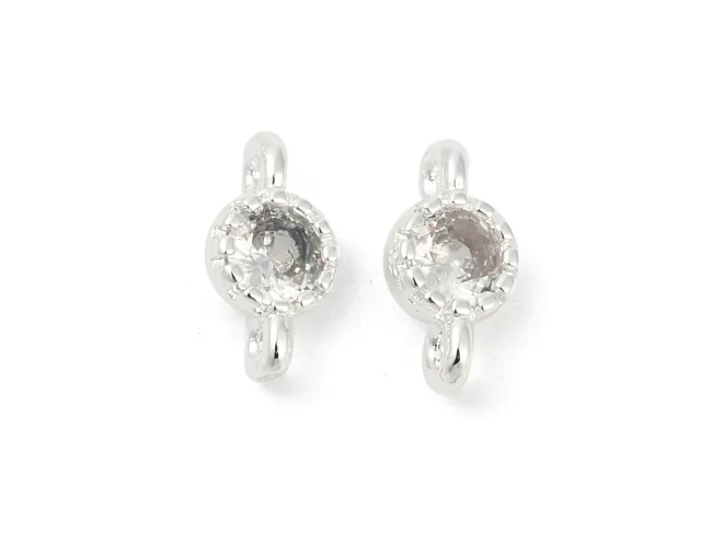 Link cubic zirconia argintiu 9x5mm transparent