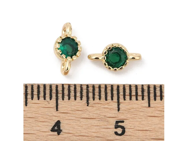Link cubic zirconia auriu 9x5mm smarald