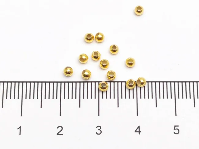 Biluta Argint 925 placat cu aur 18K - 2.5mm (1buc)