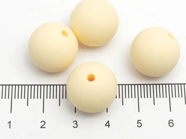 Margele de silicon 14mm crem (1buc)