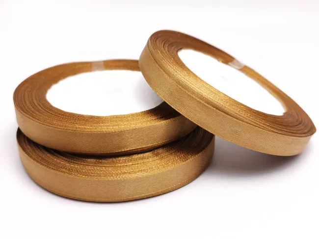 Panglica saten latime 10mm caramel (22m)