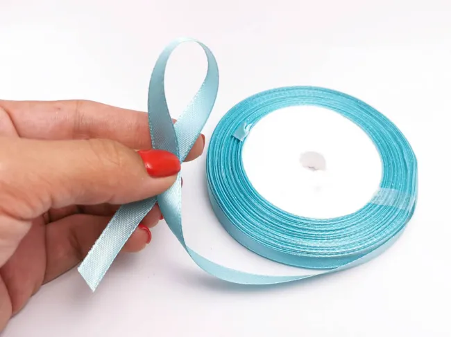Panglica saten latime 10mm turcoaz (22m)