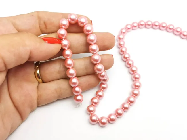 Perle de sticla calitate a 8mm rose (sirag)