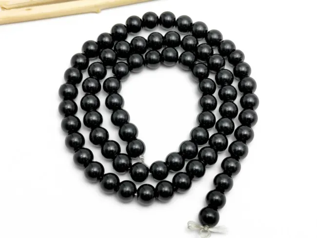 Perle de sticla calitate a 6mm negru (sirag)