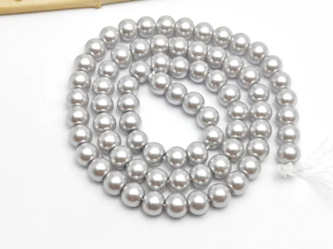 Perle de sticla calitate a 6mm gri deschis (sirag)